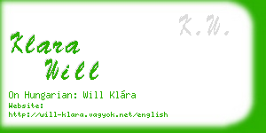 klara will business card